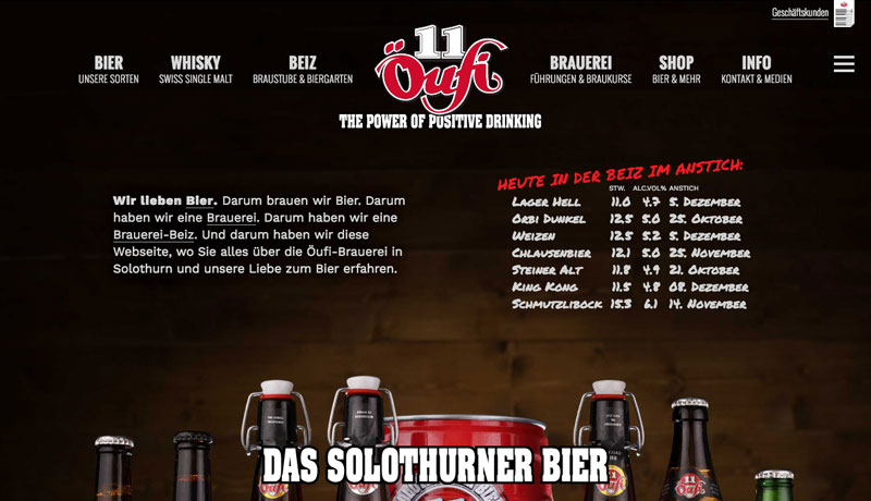 Öufi-Bier Website
